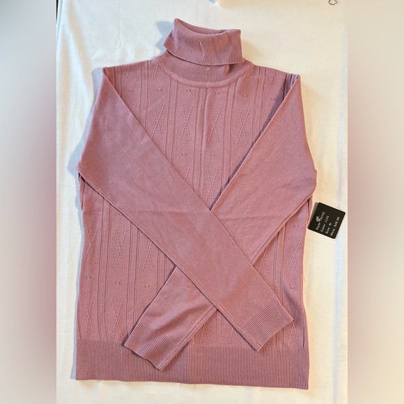 SELECT +TREND SWEATER DRESS Blush Turtleneck Size Medium - Picture 4 of 7